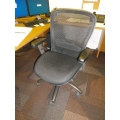 Grey Cloth Rolling Office Chair with Arms